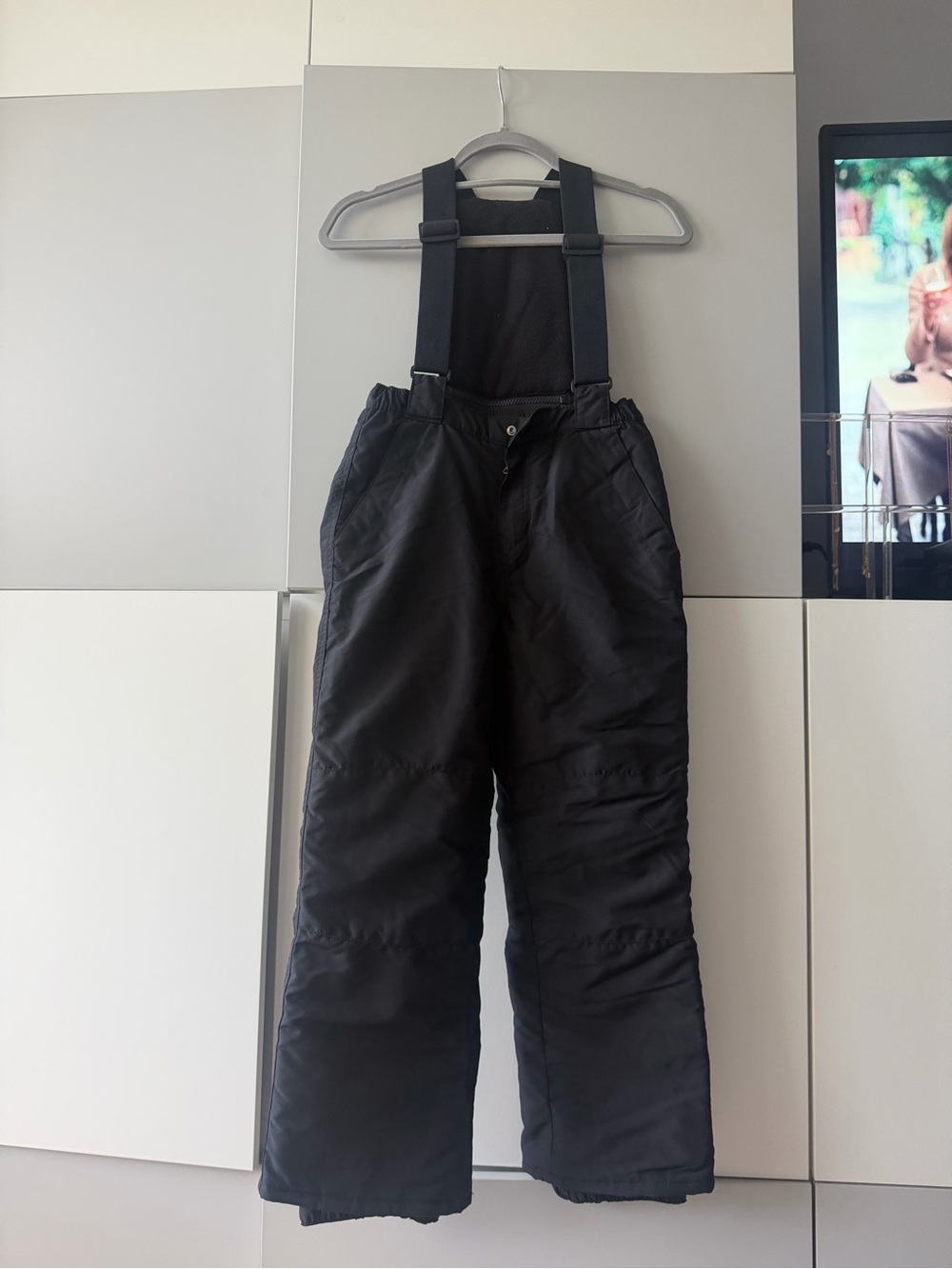 The Children's Place Black Kids Snow Bib Overalls with Adjustable Straps